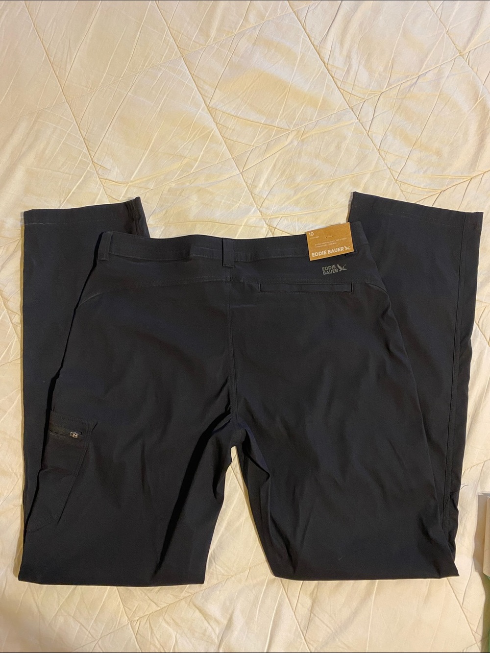 NWT Eddie Bauer Women’s sz 10 Black MidRise Stretch Tech Hiking or Casual pant. - Picture 2 of 10